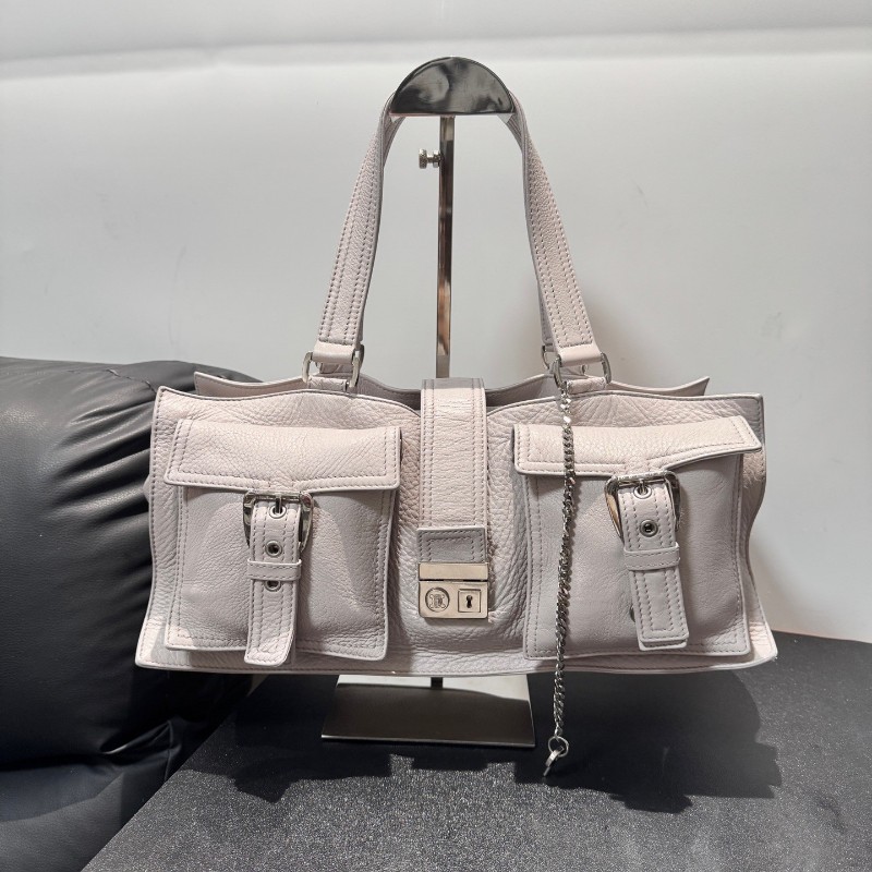 Celine 香芋紫色機車包肩背包-0