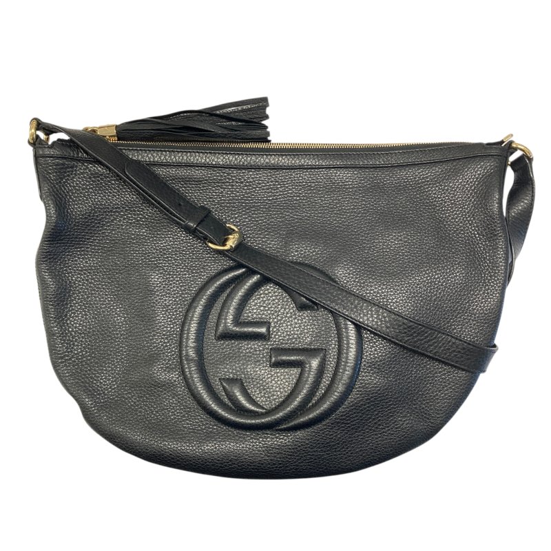 GUCCI 古馳 295175 Soho Interlocking G 牛皮 腰/胸包 黑色-0