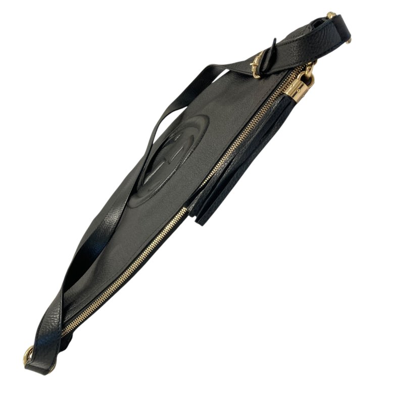 GUCCI 古馳 295175 Soho Interlocking G 牛皮 腰/胸包 黑色-7