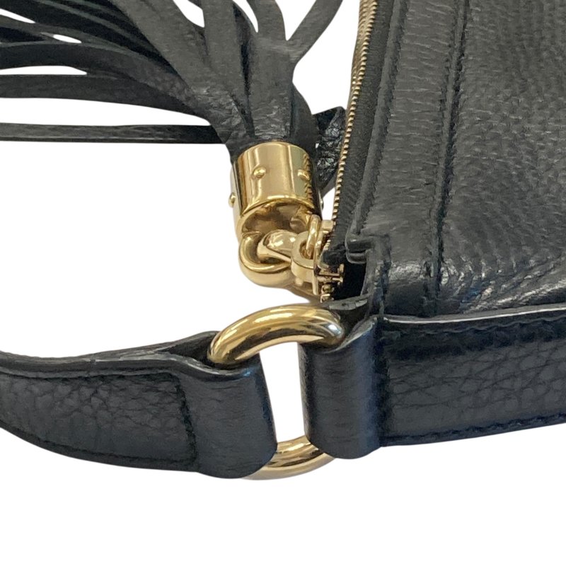 GUCCI 古馳 295175 Soho Interlocking G 牛皮 腰/胸包 黑色-15