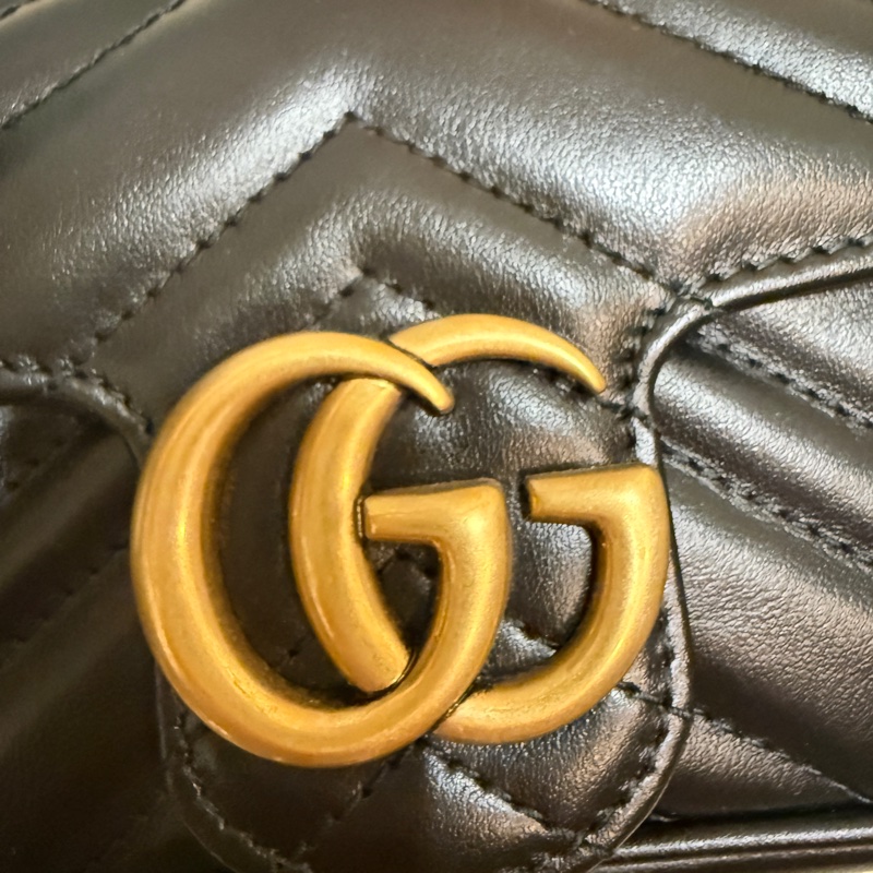 全新Gucci Super Mini Marmont 斜背包 黑色-4