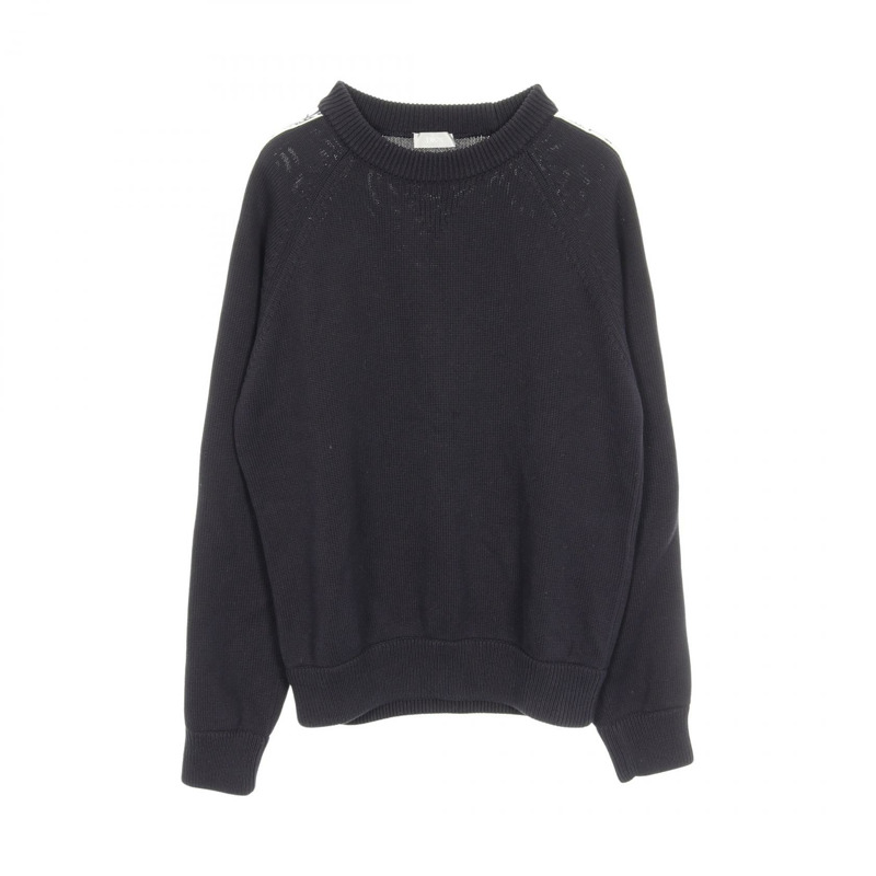 Dior Oblique 針織衫，棉絲混紡，海軍藍，二手男S碼-0