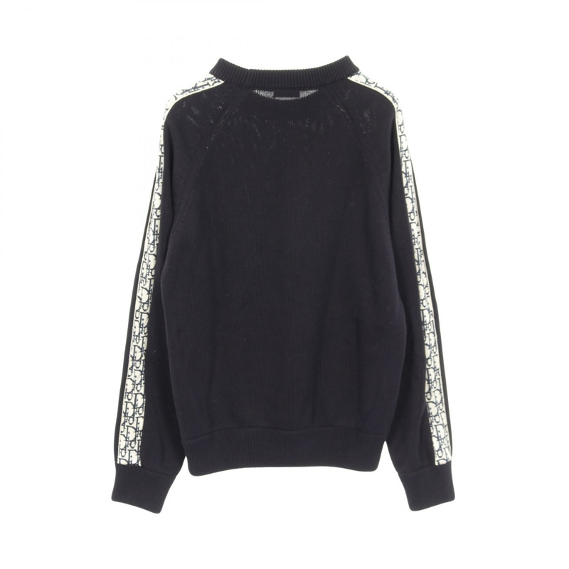 Dior Oblique 針織衫，棉絲混紡，海軍藍，二手男S碼-1