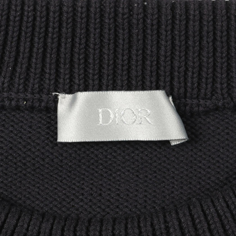 Dior Oblique 針織衫，棉絲混紡，海軍藍，二手男S碼-2