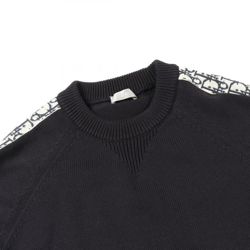 Dior Oblique 針織衫，棉絲混紡，海軍藍，二手男S碼-6