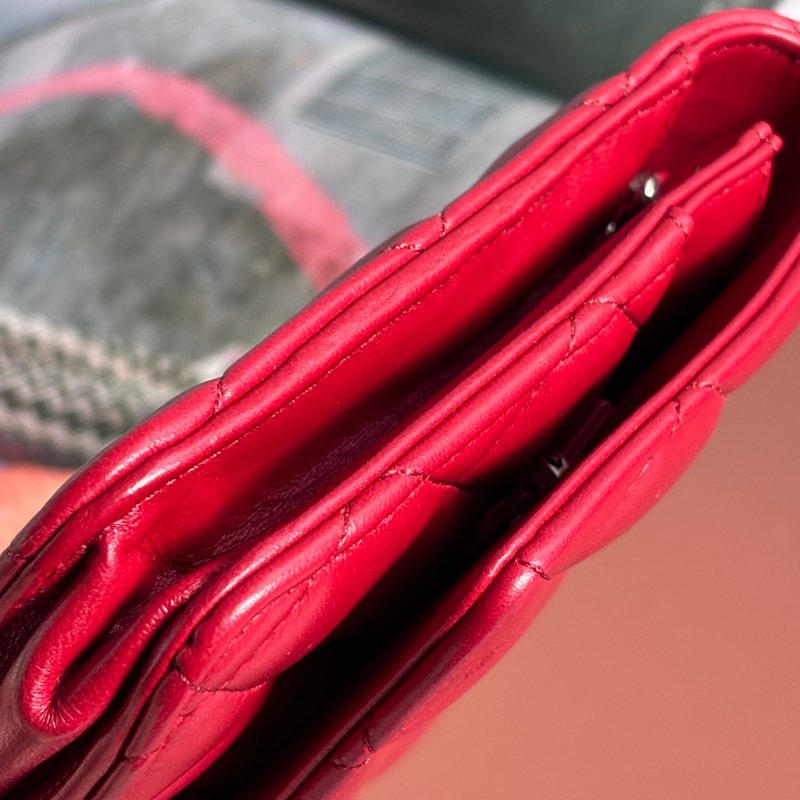 ::CHANEL:: 香奈兒經典菱格紋WOC紅色銀鍊-18