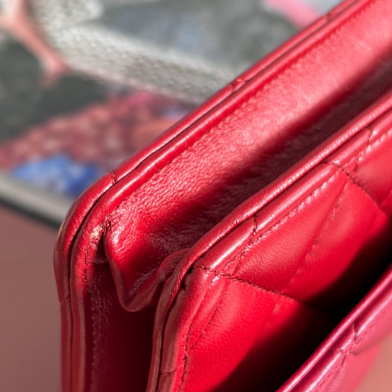 ::CHANEL:: 香奈兒經典菱格紋WOC紅色銀鍊-21