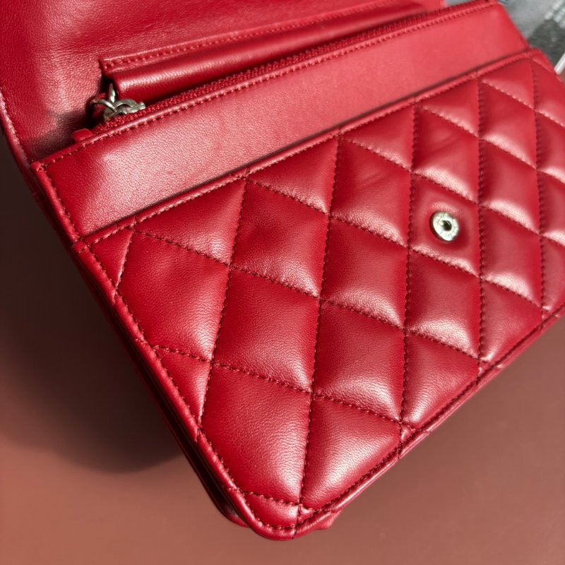 ::CHANEL:: 香奈兒經典菱格紋WOC紅色銀鍊-28