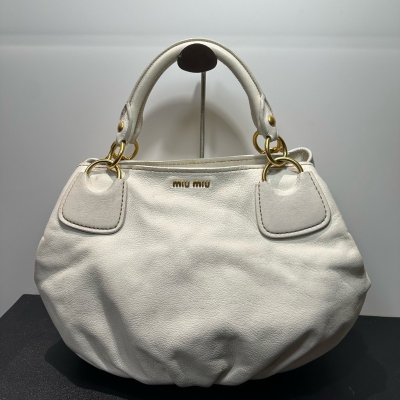 Miu Miu 白色全皮手提包肩背包-0