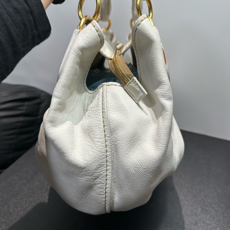 Miu Miu 白色全皮手提包肩背包-2