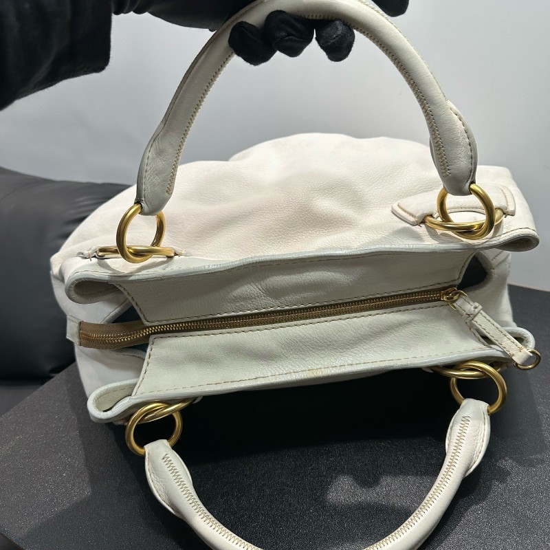 Miu Miu 白色全皮手提包肩背包-5