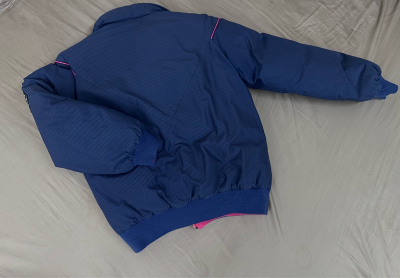 Moncler ASICS 滑雪雙面(粉紅色&海軍藍)尼龍拉鍊羽絨外套-5