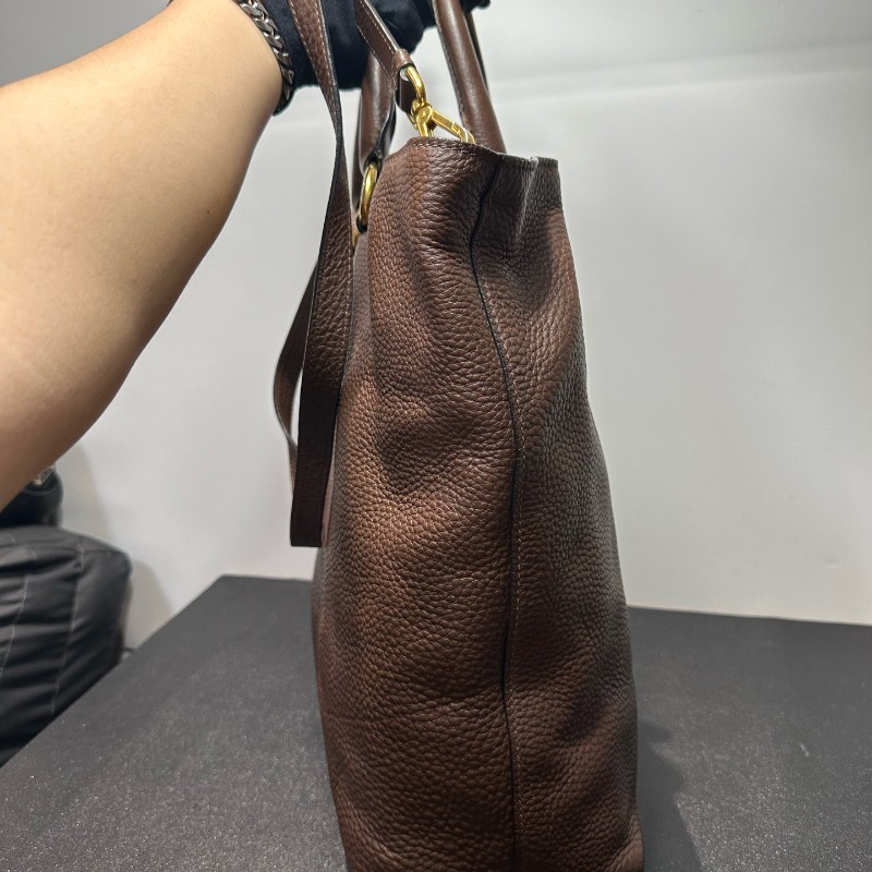 Prada  美拉德棕荔枝牛手提包肩背包 🉑拆卸肩帶-2