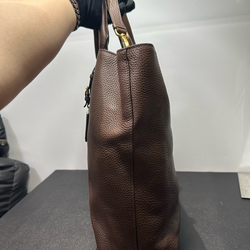 Prada  美拉德棕荔枝牛手提包肩背包 🉑拆卸肩帶-3