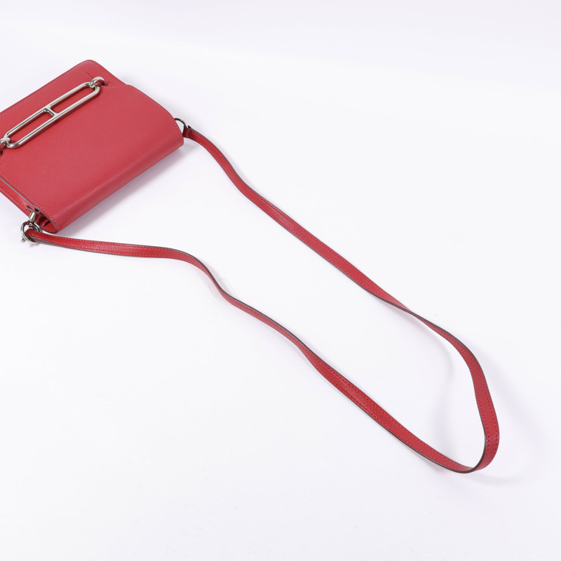 HERMES Evercolor皮革Mini Roulis銀扣肩背袋-4