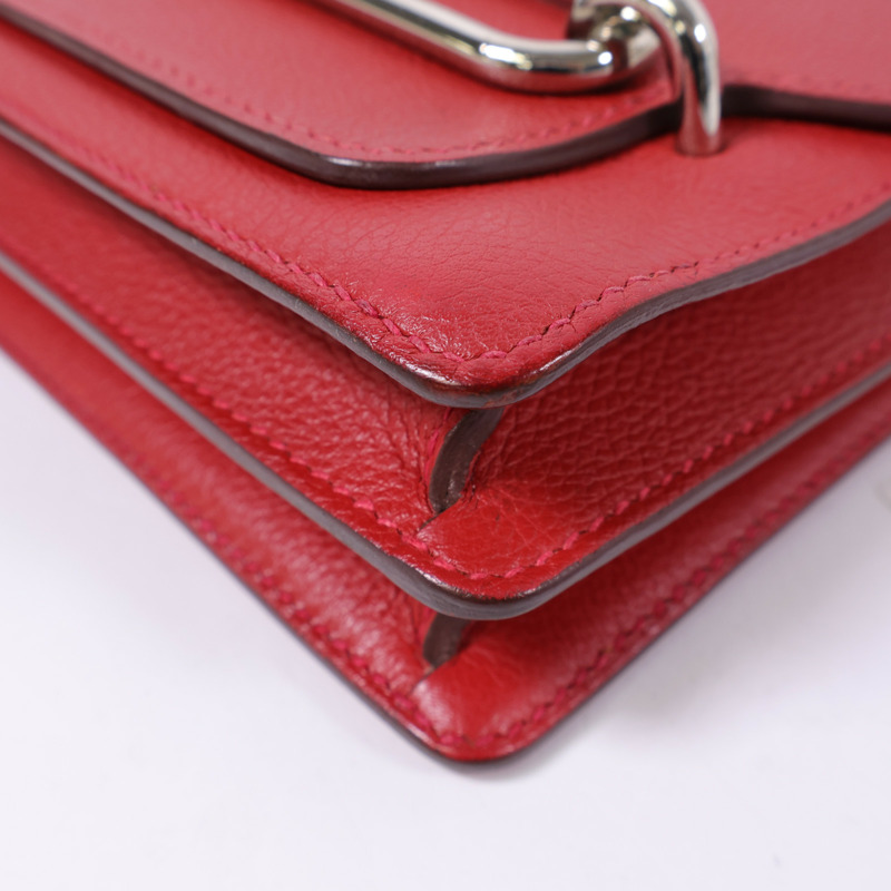 HERMES Evercolor皮革Mini Roulis銀扣肩背袋-9