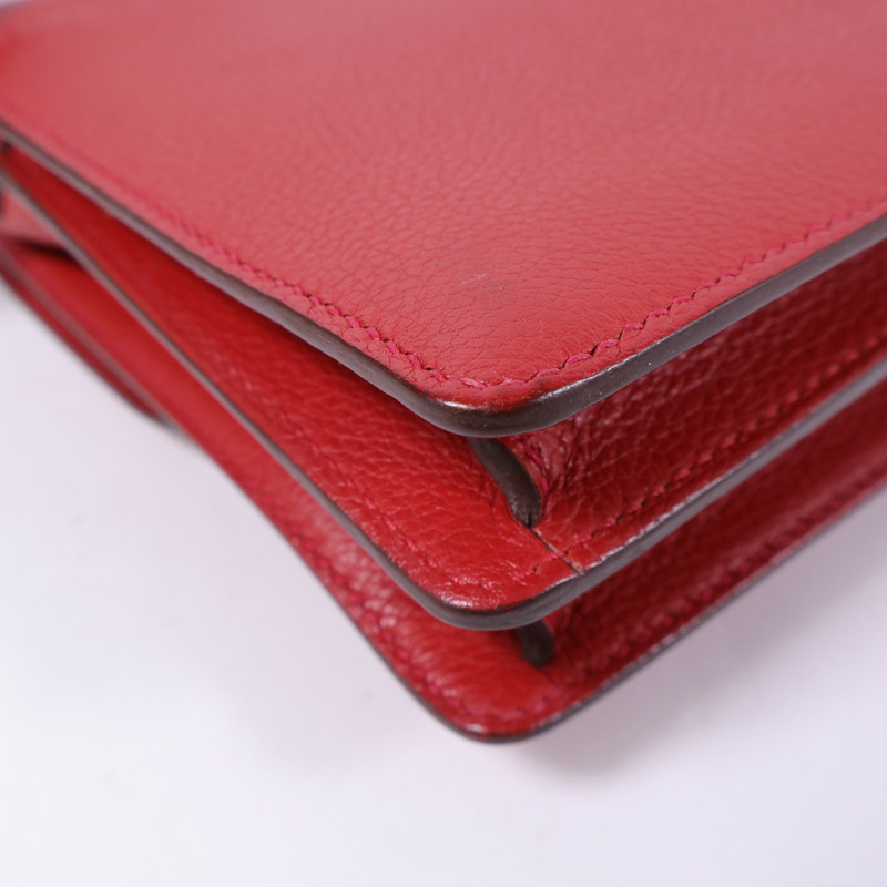 HERMES Evercolor皮革Mini Roulis銀扣肩背袋-10