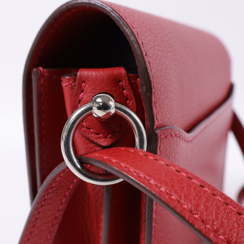 HERMES Evercolor皮革Mini Roulis銀扣肩背袋-14