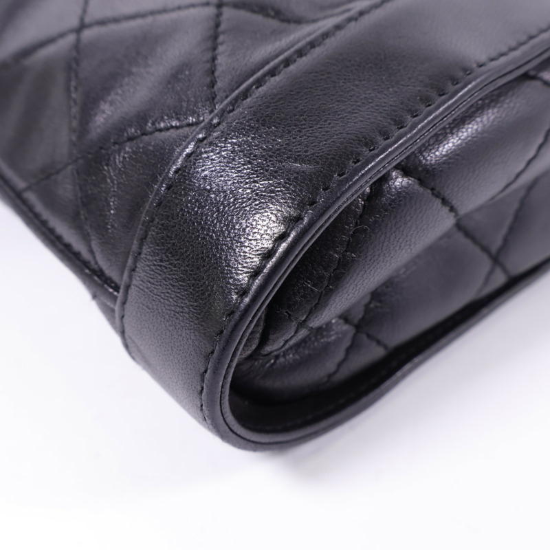 CHANEL 羊皮皮革Vintage Chain Shoulder金扣鏈帶肩背袋-9