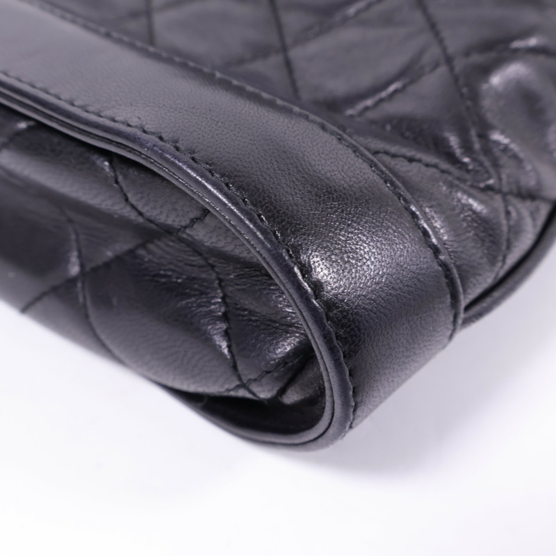 CHANEL 羊皮皮革Vintage Chain Shoulder金扣鏈帶肩背袋-12