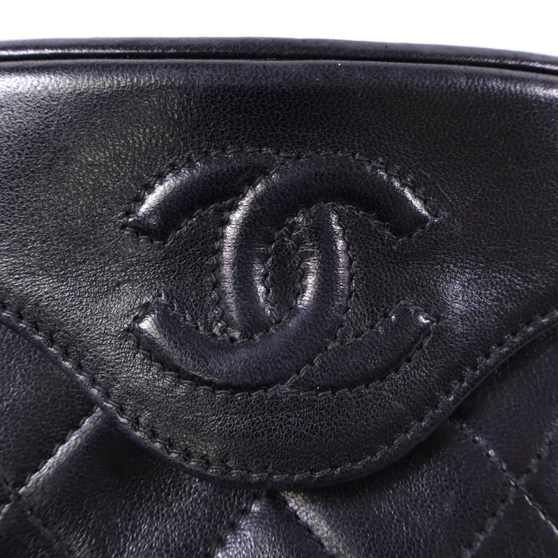 CHANEL 羊皮皮革Vintage Chain Shoulder金扣鏈帶肩背袋-13
