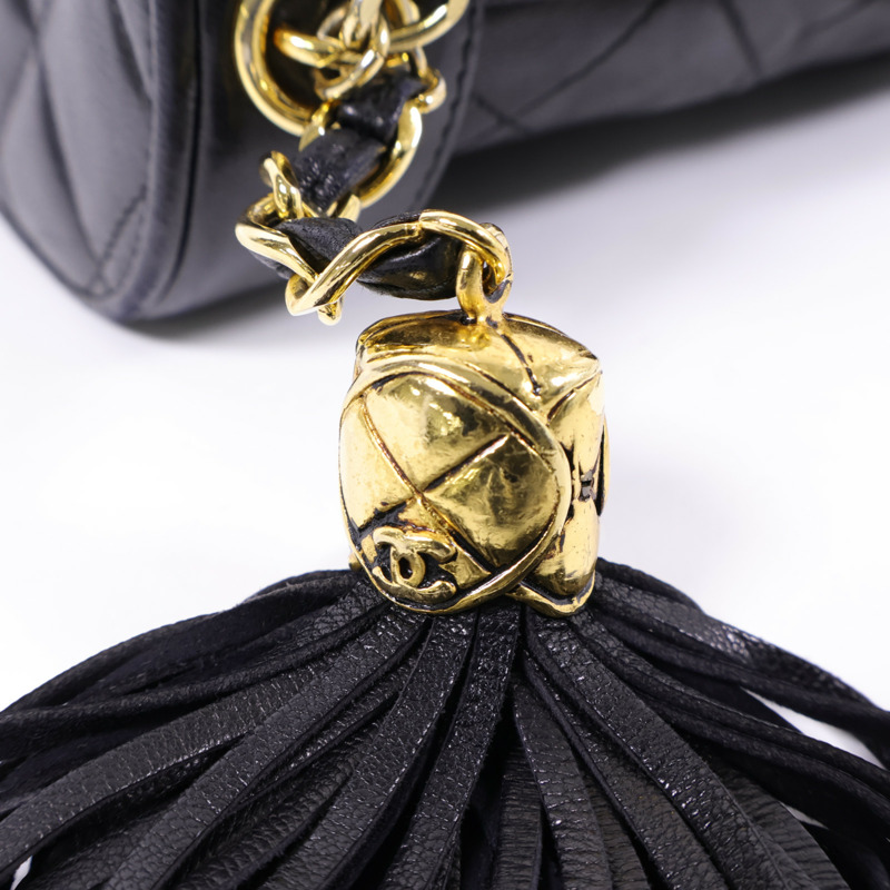 CHANEL 羊皮皮革Vintage Chain Shoulder金扣鏈帶肩背袋-16