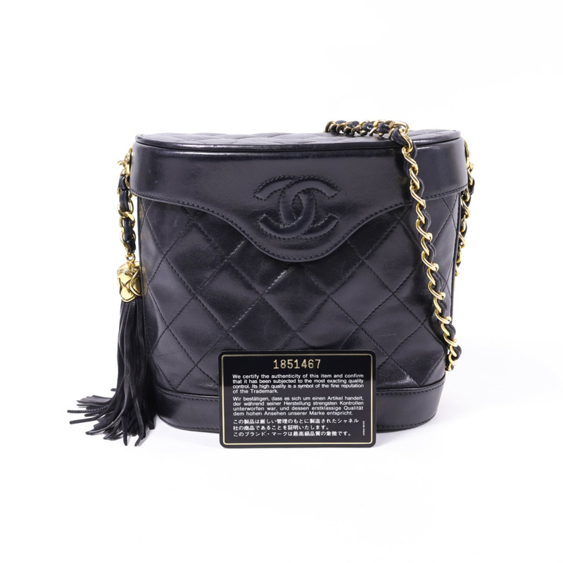 CHANEL 羊皮皮革Vintage Chain Shoulder金扣鏈帶肩背袋-18