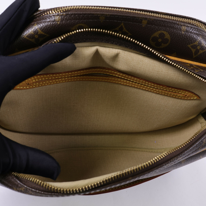 LOUIS VUITTON Monogram Reporter PM金扣肩背袋棕色-4