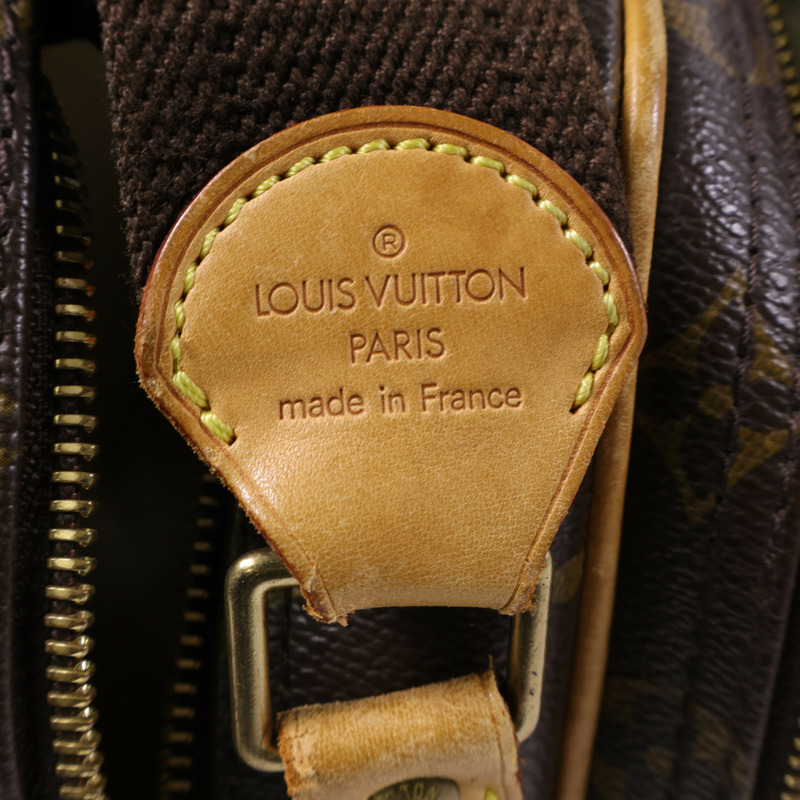 LOUIS VUITTON Monogram Reporter PM金扣肩背袋棕色-9