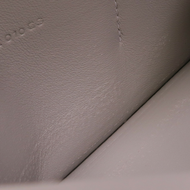 HERMES Clemence皮革Dogon GM銀扣長錢包Gris Mouette-14