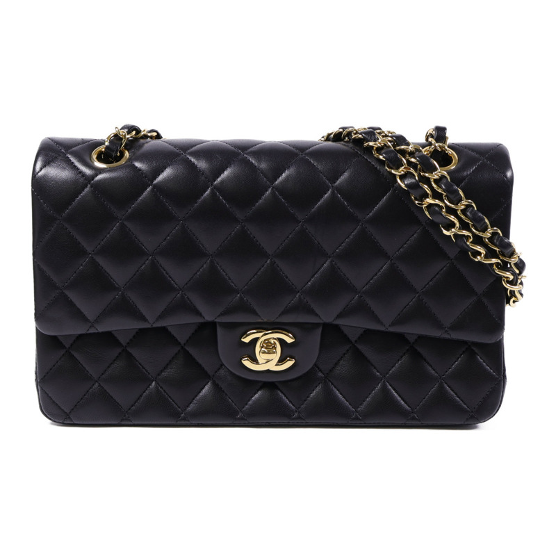 CHANEL 羊皮皮革Classic 25金扣手挽肩背兩用袋-0
