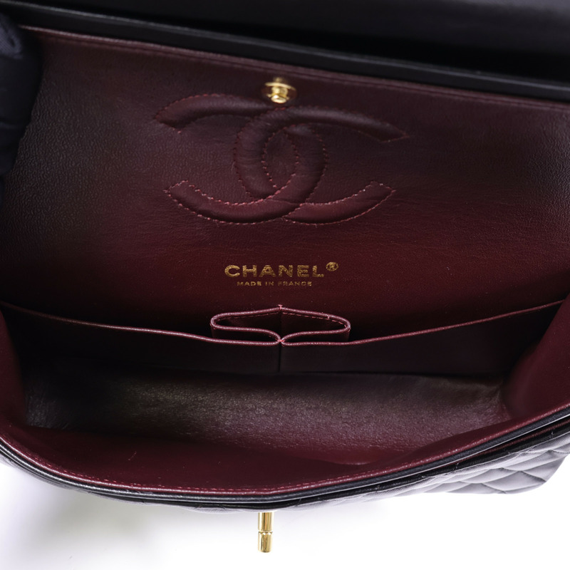 CHANEL 羊皮皮革Classic 25金扣手挽肩背兩用袋-4