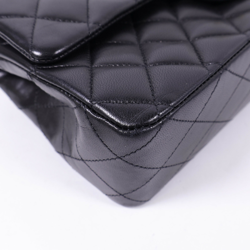 CHANEL 羊皮皮革Classic 25金扣手挽肩背兩用袋-7