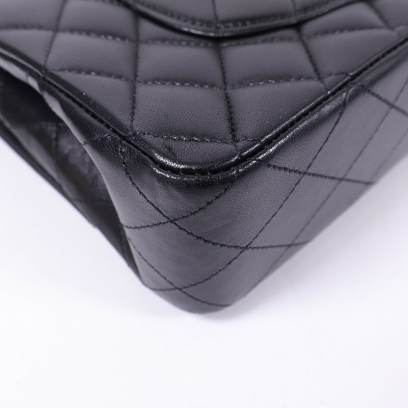 CHANEL 羊皮皮革Classic 25金扣手挽肩背兩用袋-9