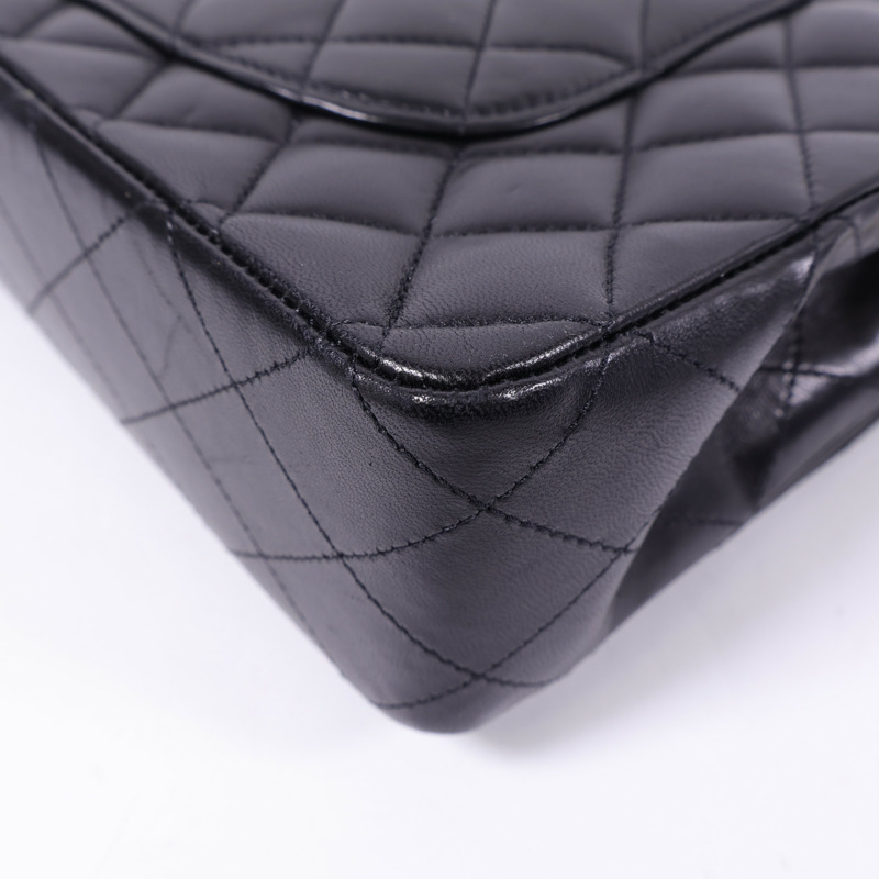 CHANEL 羊皮皮革Classic 25金扣手挽肩背兩用袋-10