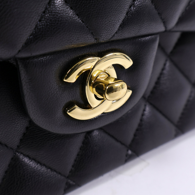 CHANEL 羊皮皮革Classic 25金扣手挽肩背兩用袋-11