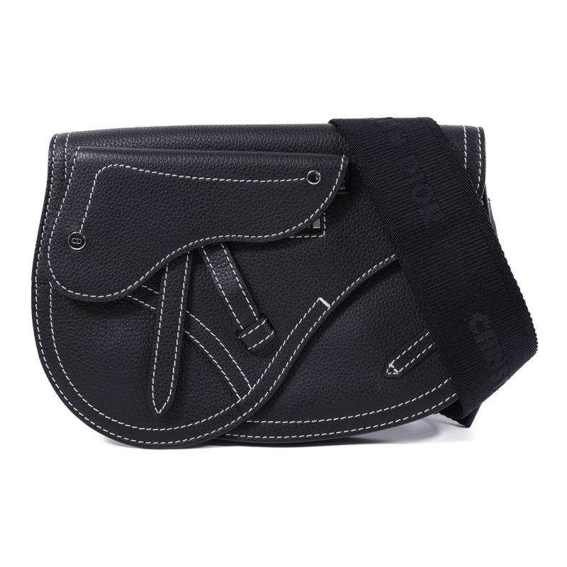 Dior 牛皮皮革Saddle Bag銀扣肩背袋-0