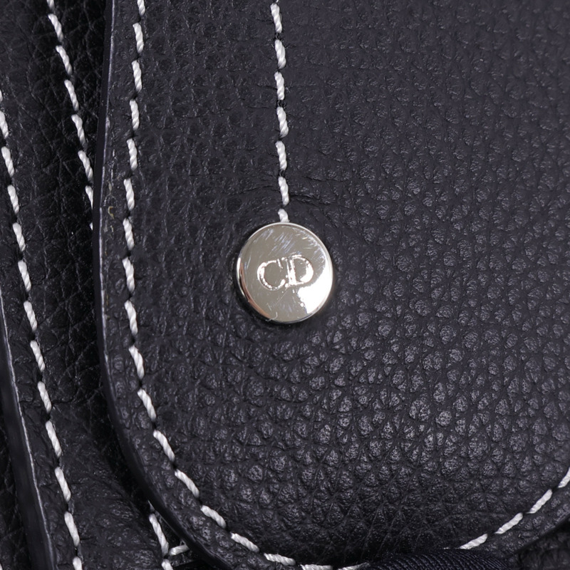 Dior 牛皮皮革Saddle Bag銀扣肩背袋-8