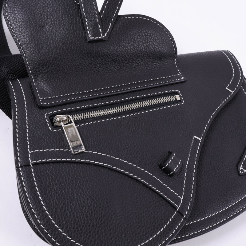Dior 牛皮皮革Saddle Bag銀扣肩背袋-15