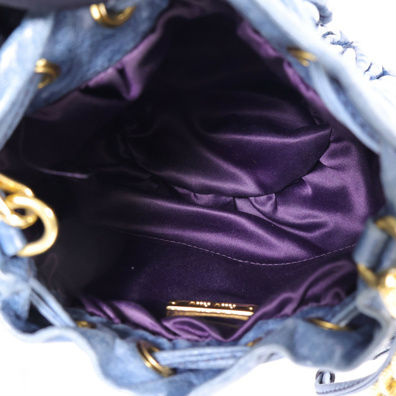 Miu Miu 牛皮皮革Chain Shoulder金扣鏈帶肩背袋-4