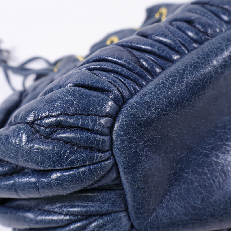 Miu Miu 牛皮皮革Chain Shoulder金扣鏈帶肩背袋-10