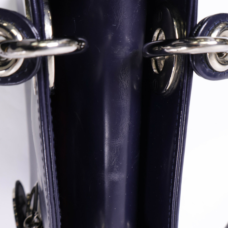 Dior 牛皮皮革Mini Lady Dior銀扣手挽肩背兩用袋-14