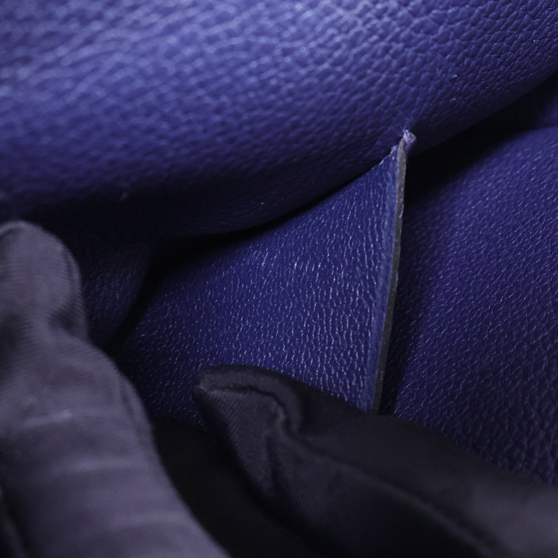 HERMES Togo皮革Videpoches銀扣肩背袋Bleu De Prusse-12