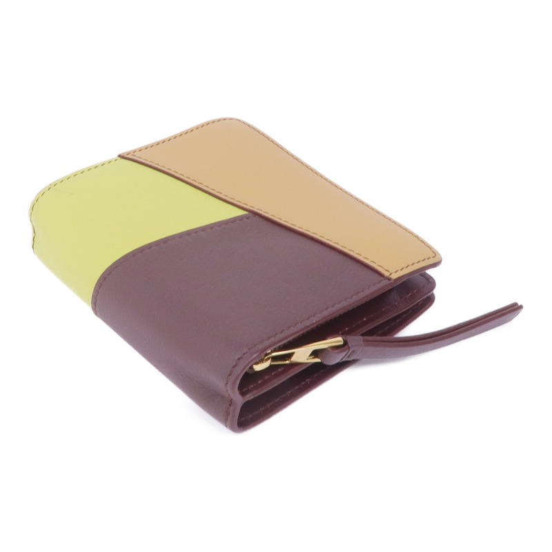 LOEWE 牛皮皮革Puzzle Compact Zip Wallet金扣錢包-4