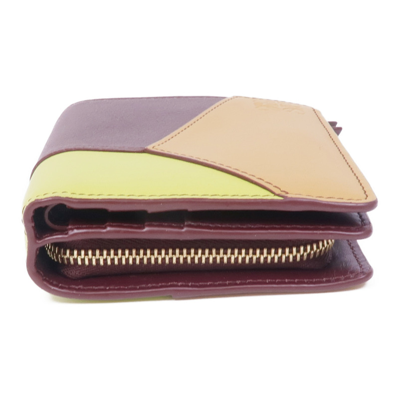 LOEWE 牛皮皮革Puzzle Compact Zip Wallet金扣錢包-5