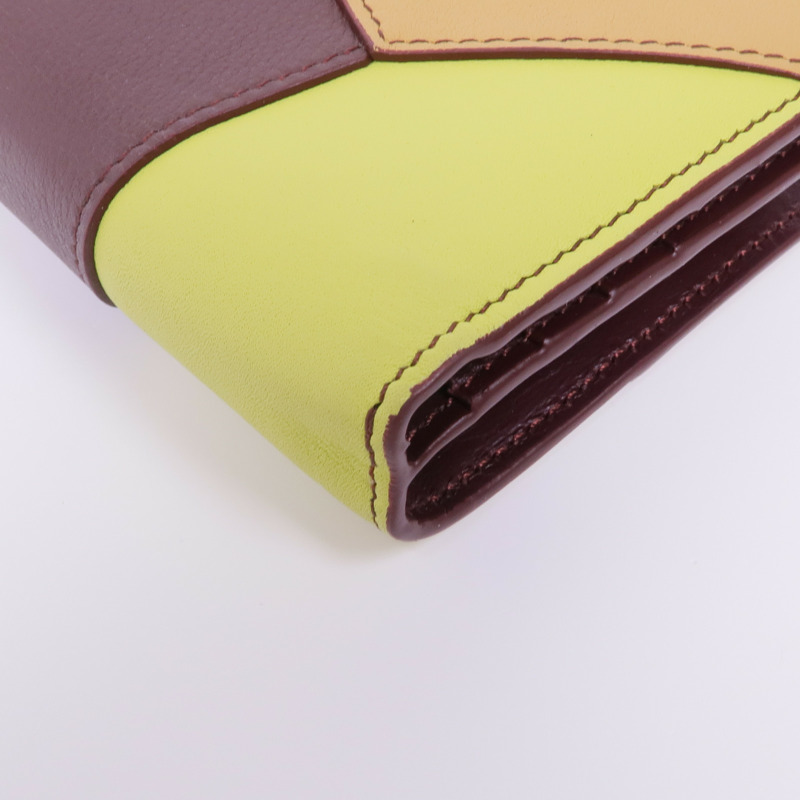 LOEWE 牛皮皮革Puzzle Compact Zip Wallet金扣錢包-7