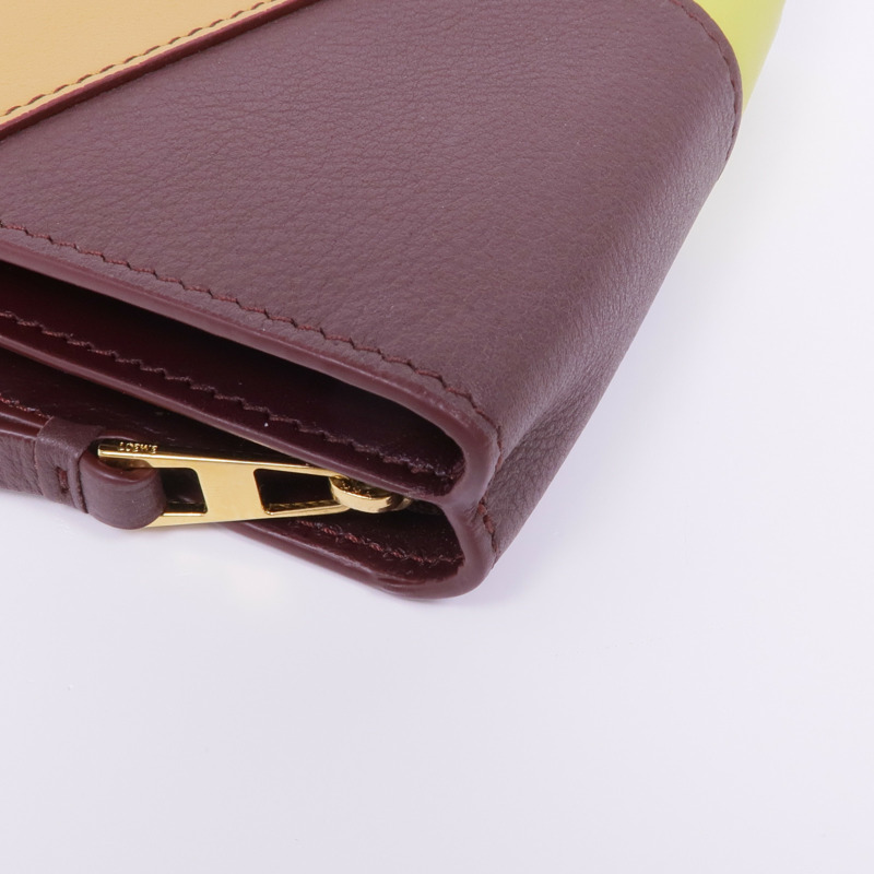 LOEWE 牛皮皮革Puzzle Compact Zip Wallet金扣錢包-9