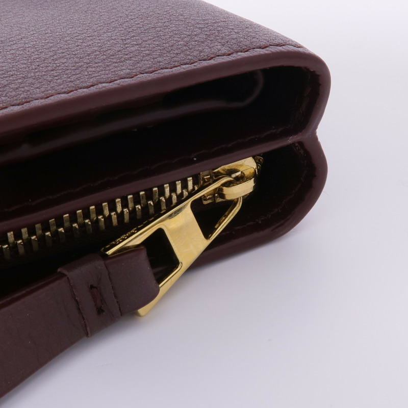 LOEWE 牛皮皮革Puzzle Compact Zip Wallet金扣錢包-10