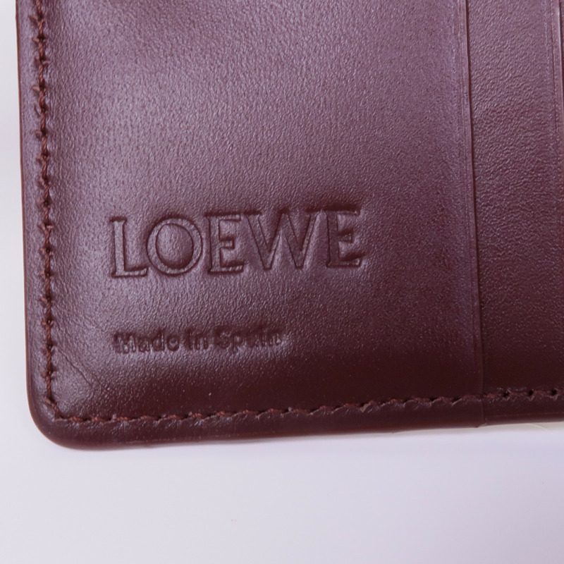 LOEWE 牛皮皮革Puzzle Compact Zip Wallet金扣錢包-13
