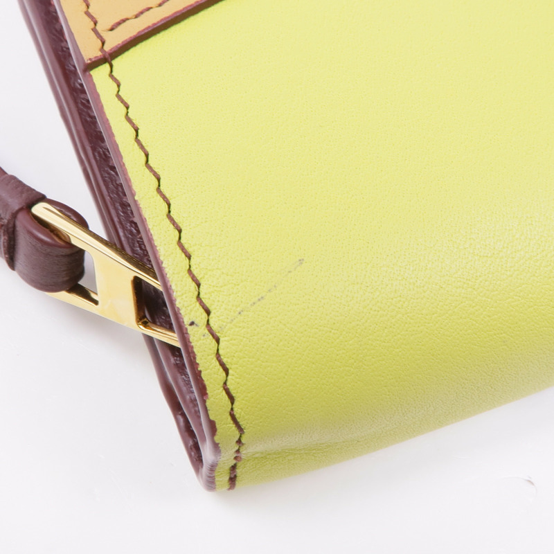 LOEWE 牛皮皮革Puzzle Compact Zip Wallet金扣錢包-17